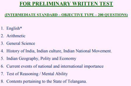 TS Police PWT Syllabus