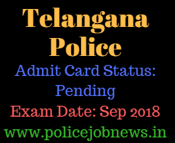 TS Police Admit Card 2018